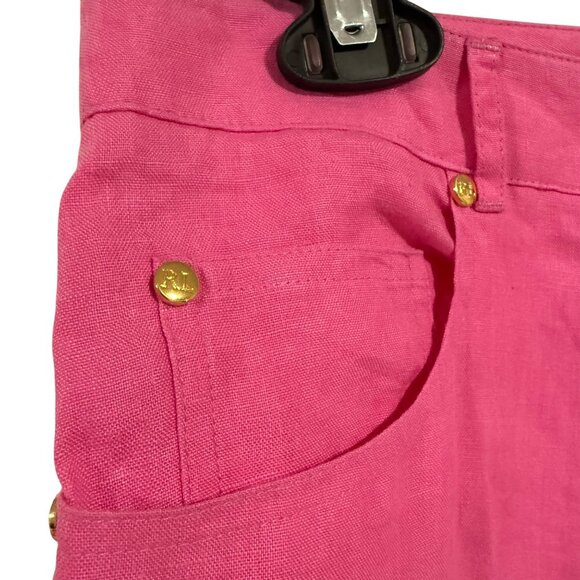 Ralph Lauren Black Label Pink Linen Pants‎ Size 6 - Picture 3 of 8